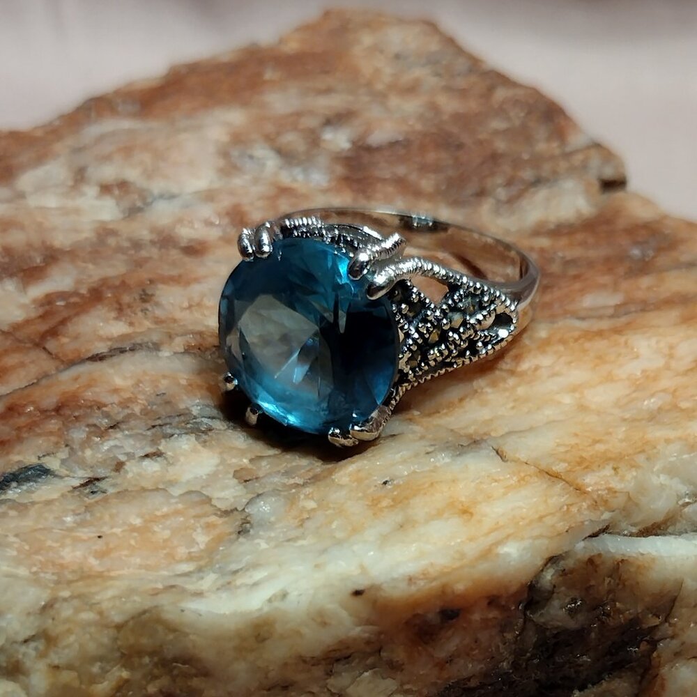Faux Blue Topaz Ring